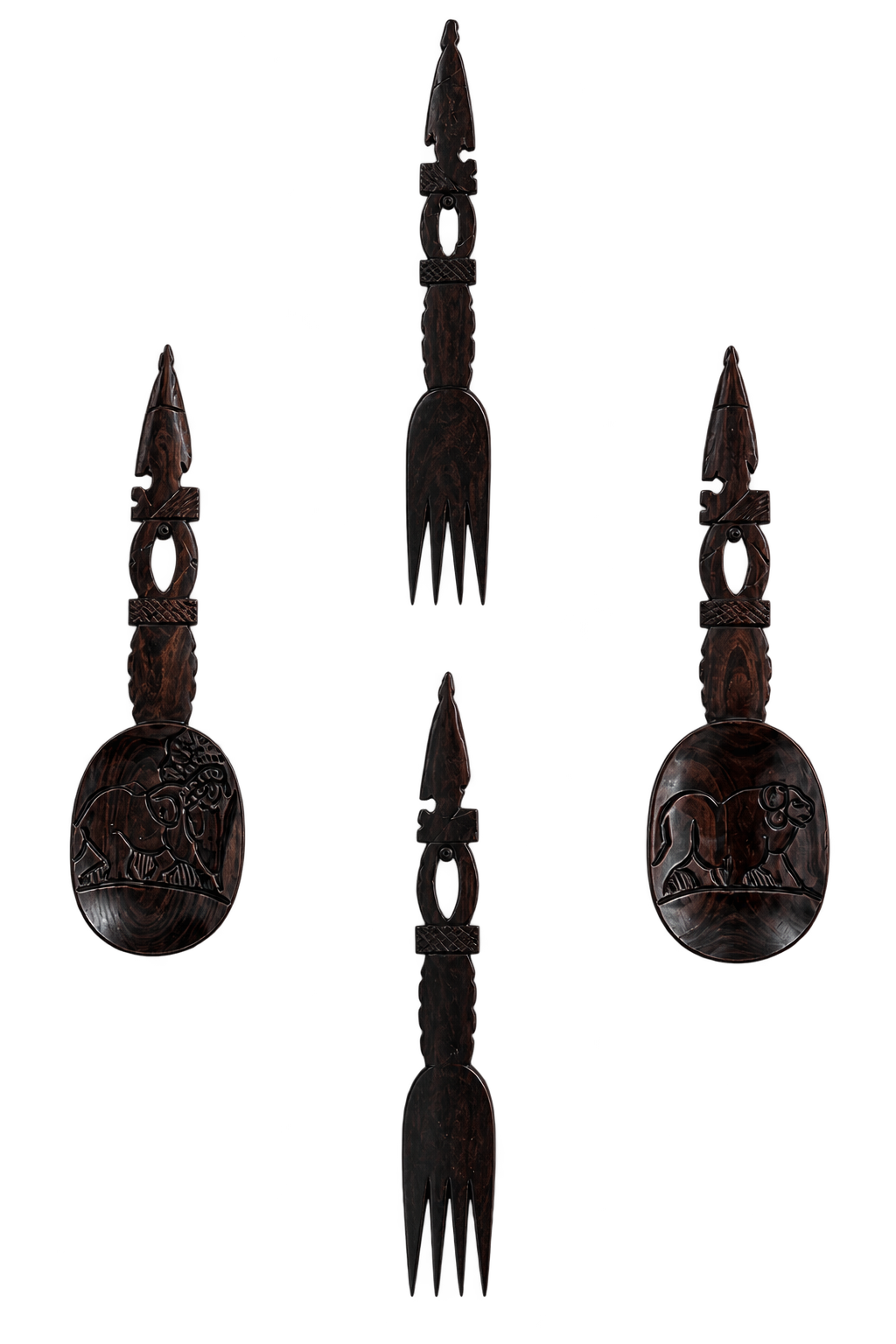 Akoya Hand-Carved Wooden Wall Sculpture | African Artisan Décor | TG Luxe