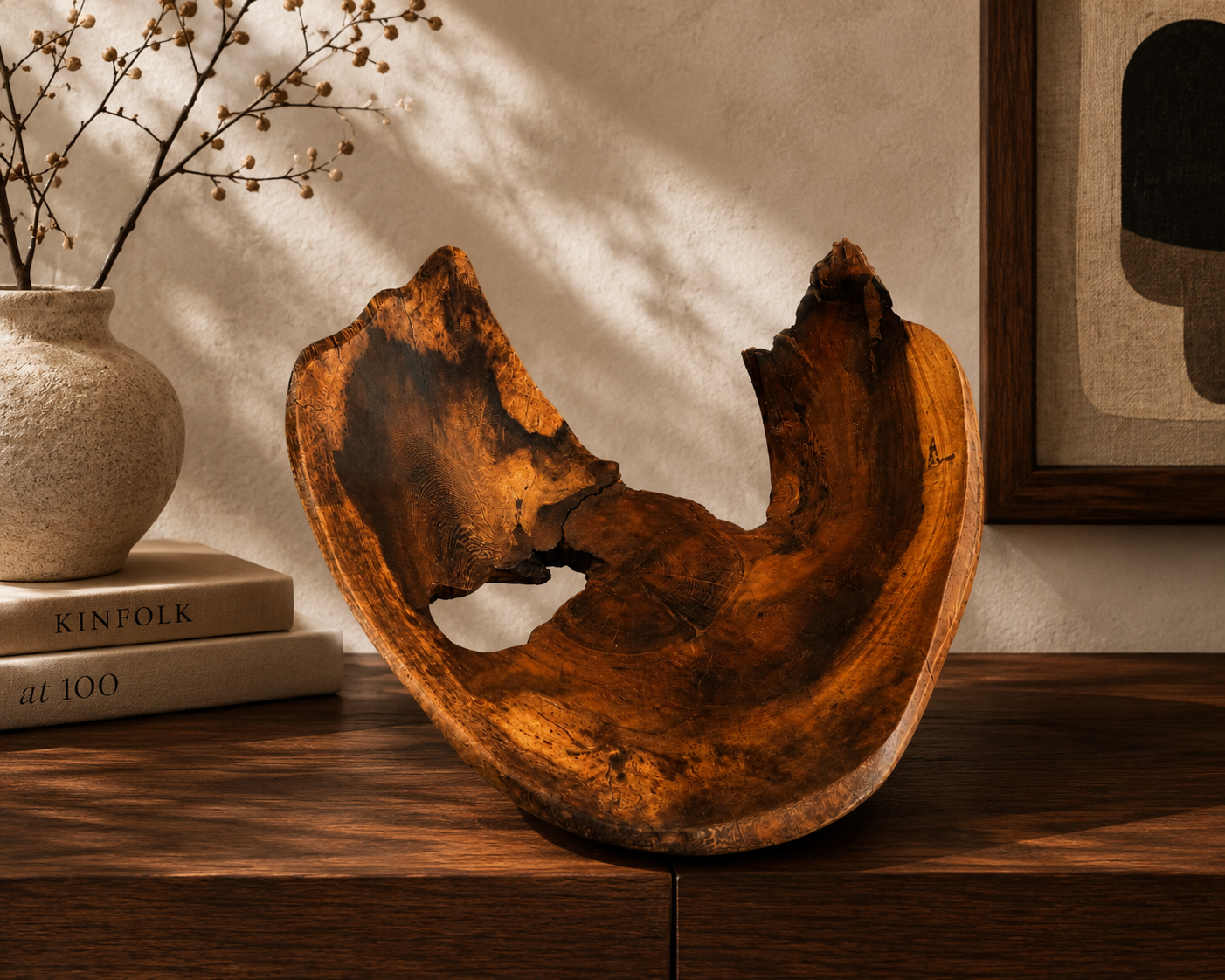 AMARA — Hand-Carved Sculptural Wooden Bowl