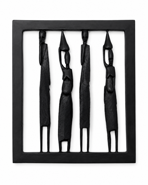 NIA — Hand-Carved Figurative Wall Art