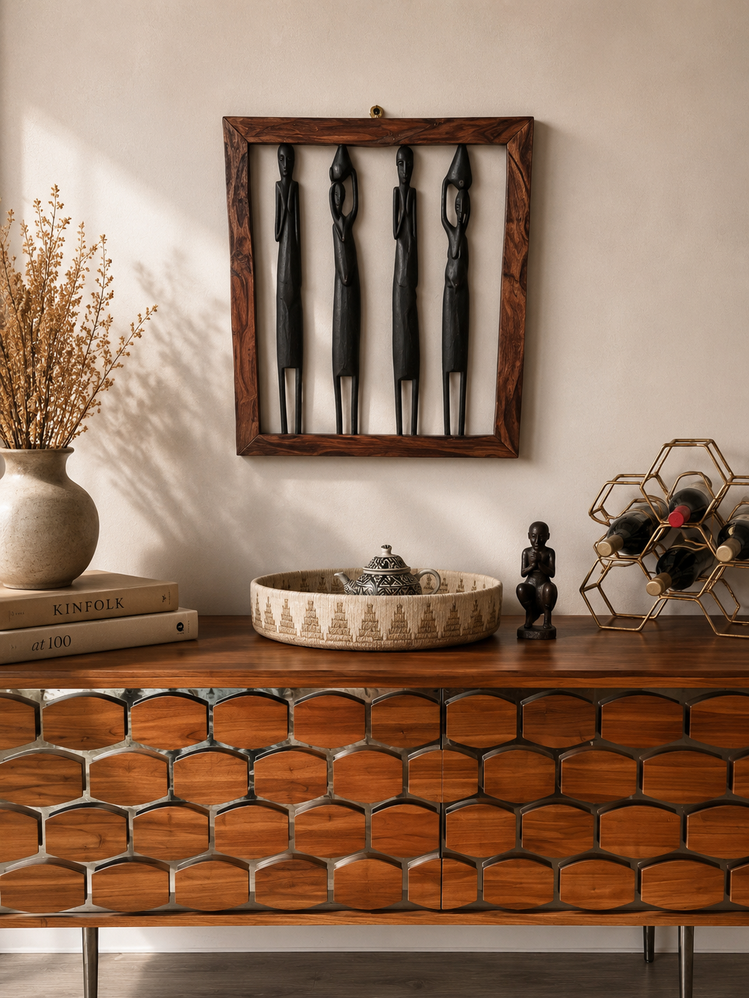 NIA — Hand-Carved Figurative Wall Art