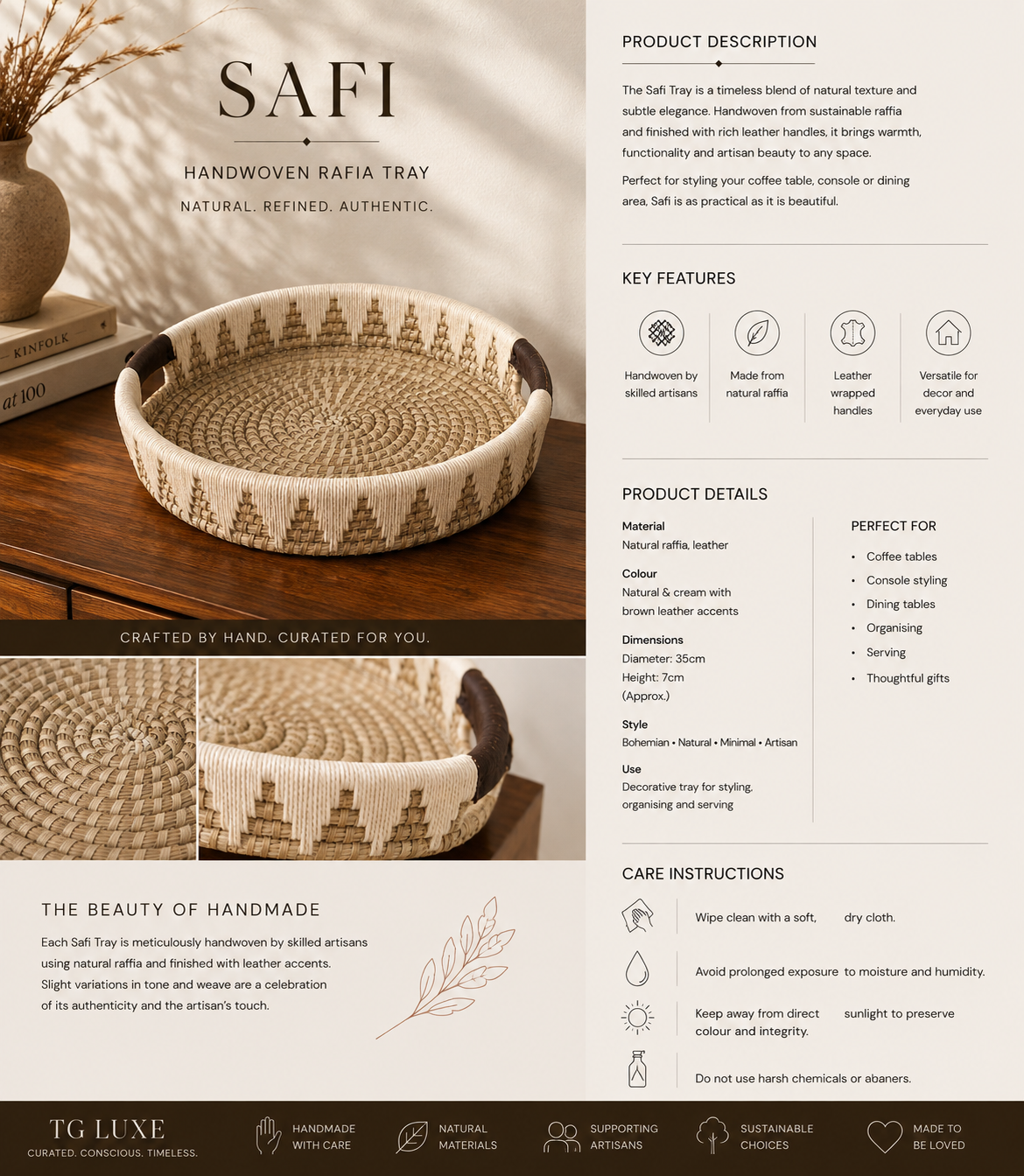 SAFI — Handwoven Artisan Tray