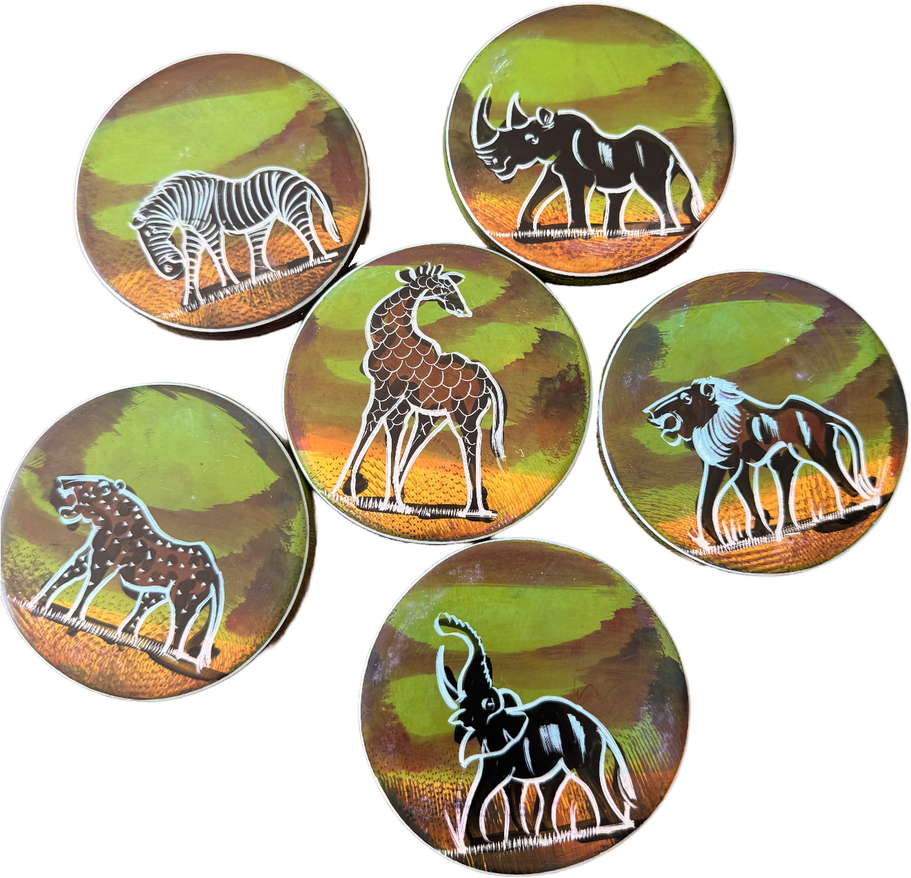 Safari Stone Coaster Set | Handcrafted African Wildlife Collection