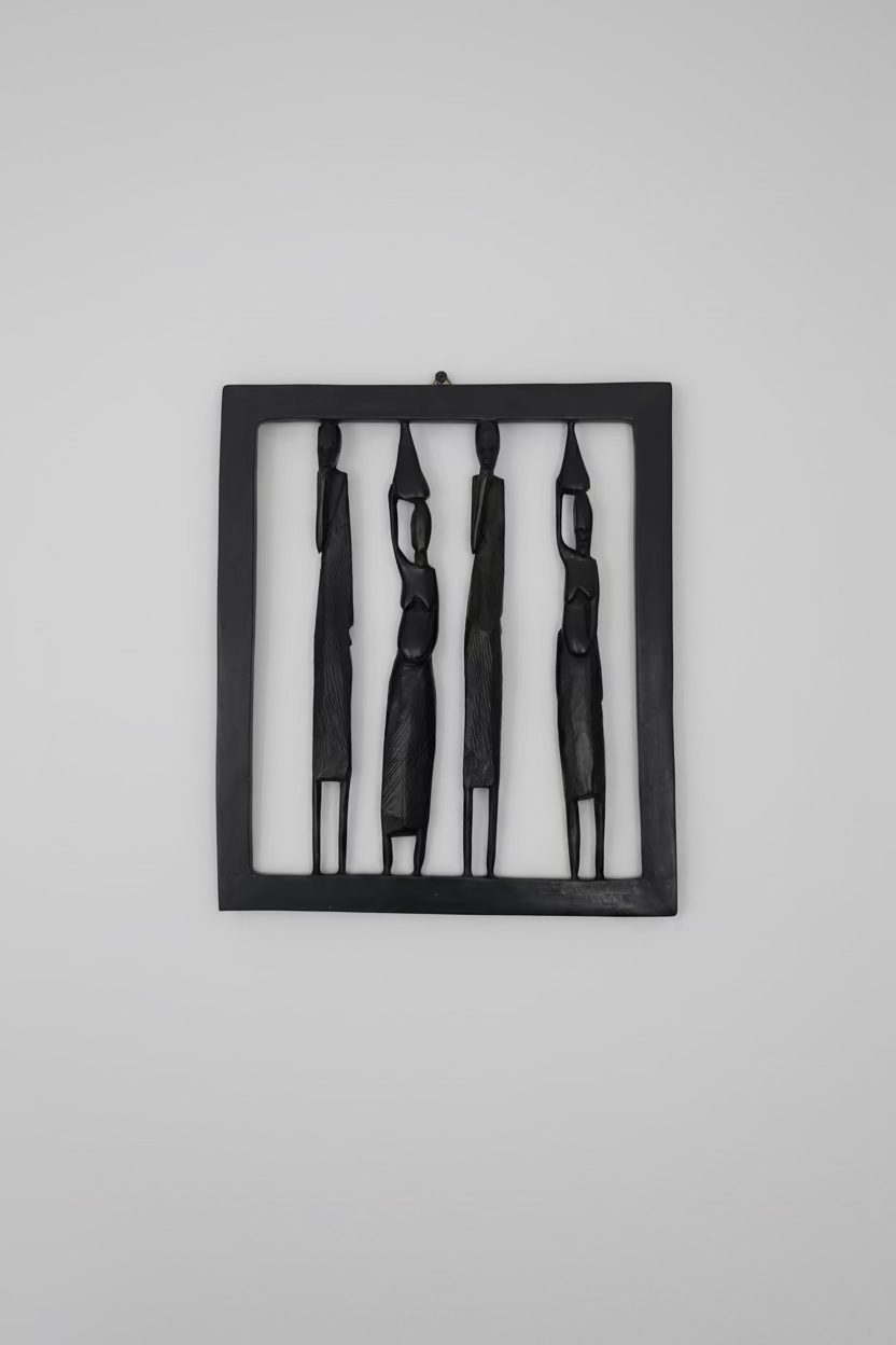 Hand-Carved African Family Wall Sculpture | Artisan Wooden Wall Art