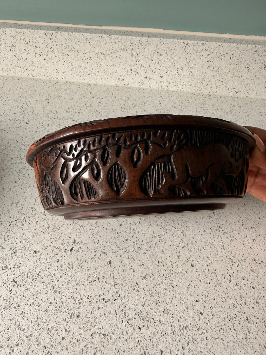 Hand-Carved Wooden Centrepiece Bowl | Safari Collection