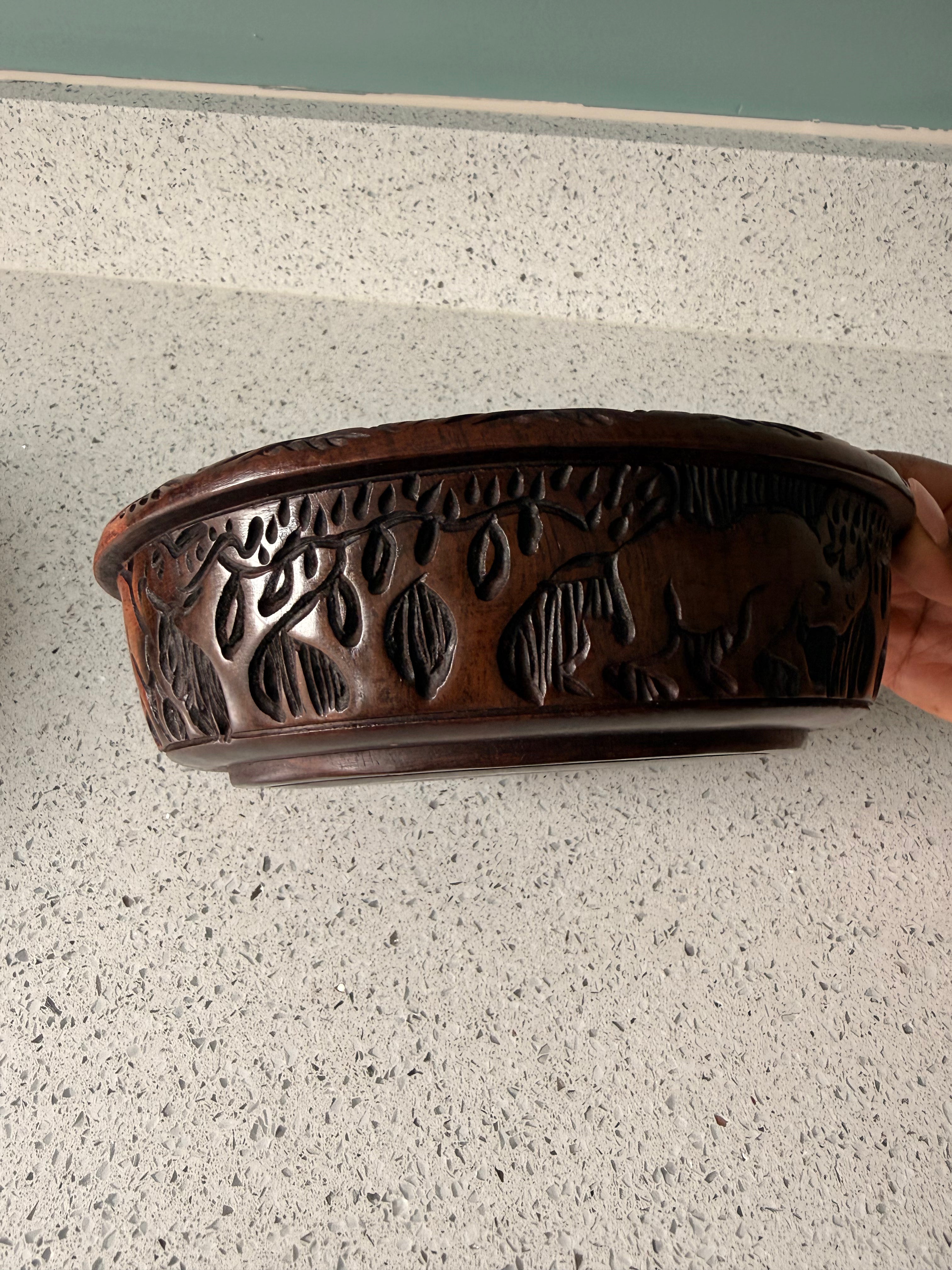 Hand-Carved Wooden Centrepiece Bowl | Safari Collection