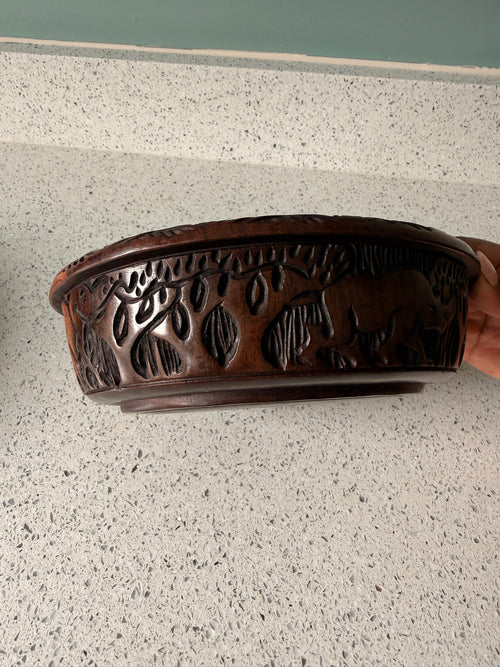 Hand-Carved Wooden Centrepiece Bowl | Safari Collection
