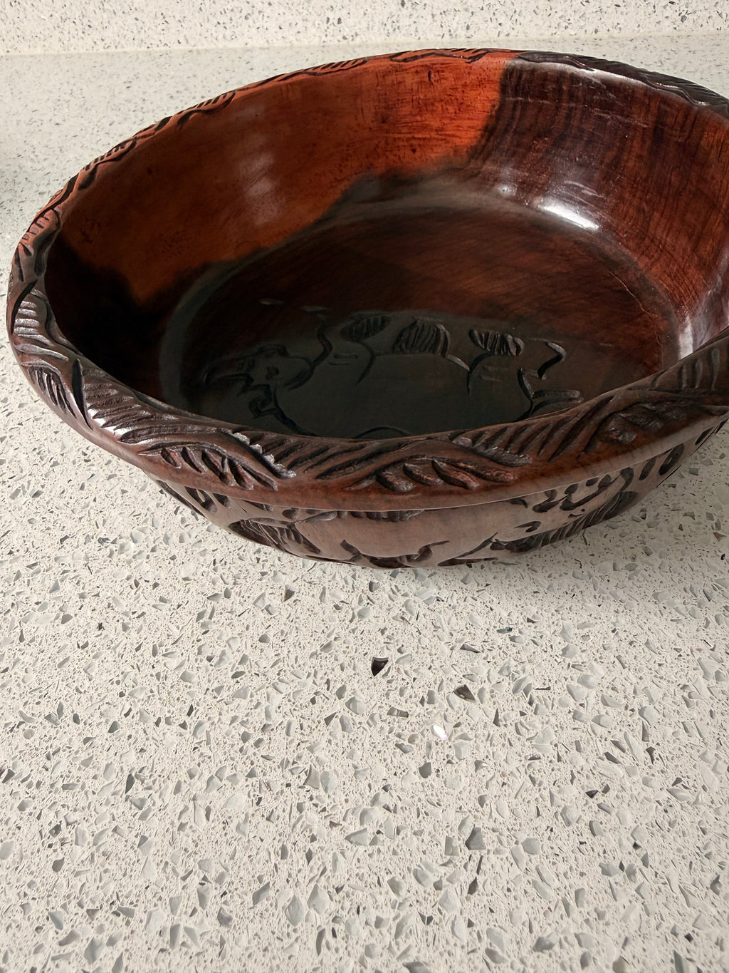 Hand-Carved Wooden Centrepiece Bowl | Safari Collection